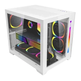  1STPLAYER SP7 White Mid Tower RGB Gaming Case 