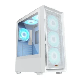 PC Power Crystal Mesh V3 WH ATX Desktop Gaming Casing 
