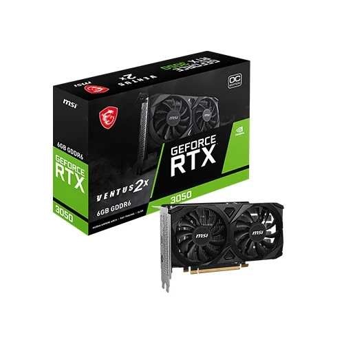  MSI GeForce RTX 3050 VENTUS 2X E 6G OC GDDR6 Graphics Card 