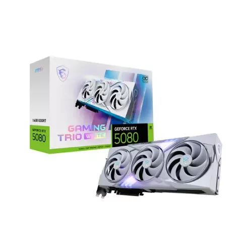  Msi GeForce RTX 5080 16G GAMING TRIO OC WHITE 16GB GDDR7 Graphics Card 