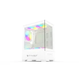 T-Wolf Ice Cooler X5 ARGB M-ATX Mid Tower Gaming Casing White 
