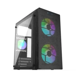 T-Wolf NEOPULSE X3 RGB Mid Tower mATX Gaming Casing Black