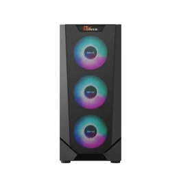 PC POWER PANZER Mesh Black ATX Gaming Casing With 4 X ARGB Fan 