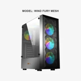  PC Power PP-GS2402 BK Wind Fury Mesh Desktop Gaming Casing 