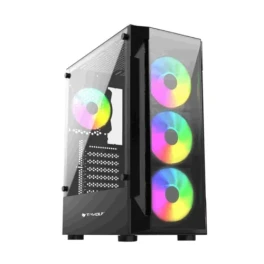 T-wolf Platina X4 ARGB Mid-Tower ATX Gaming Casing Black 