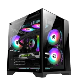 Wintech SKYVIEW X2 BK M-ATX Gaming Case with 7 ARGB Fan and 350W PSU