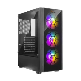 PC POWER SPIDER WEB CRYSTAL Black ATX Gaming Casing 