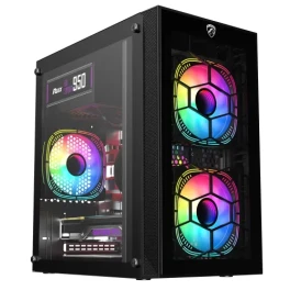  PC Power Spider Web Crystal Mini BK With 230W PSU & 3 FANS Gaming Case 