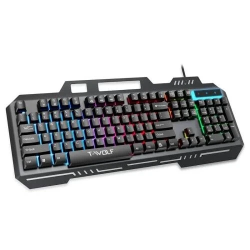  T-WOLF T16 Backlit 104 Key Wired Gaming Keyboard 