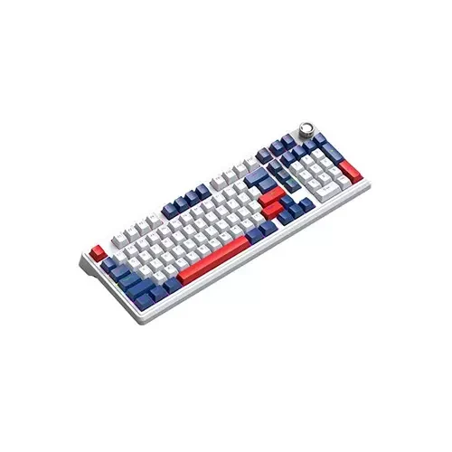  T-WOLF T78 RGB Tri Mode Red Switch Mechanical Gaming Keyboard (White) 