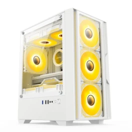  TECH POWER TM201 4 ARGB White Gaming Casing 