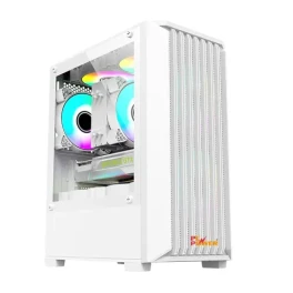  PC POWER WHITE BREEZE MESH GAMING CASING WITH 3 ARGB FAN and 230W PSU 