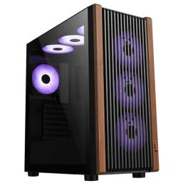  PC POWER WOOD MESH BK Casing With 4 FANS and 550W PSU 