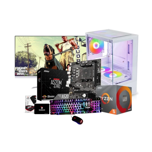  AMD Ryzen 3400G with 22 inchi 100hz Monitor PC Build 
