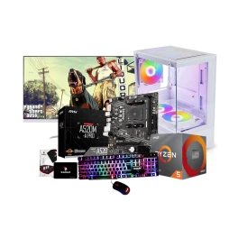AMD Ryzen 5 3400G 16 GB RAM 256 GB SSD with 22 inchi 100hz Monitor PC Build