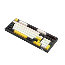 PC POWER K98 Gaming RGB Mechanical Keyboard (Keycap White & Black + Yellow)