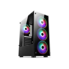  TECH POWER TM301 Gaming Case with 4 ARGB Fan – Black 