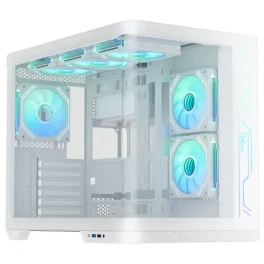  PC Power Iceland Edge WH Casing With 6 FANS and 850W 80+ GOLD PSU 