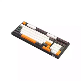 PC POWER K98 Gaming RGB Mechanical Keyboard (Keycap Black & White + Orange)
