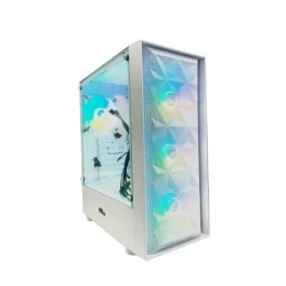  PC Power PP-GS2402 WH Wind Fury Mesh White Desktop Gaming Casing 